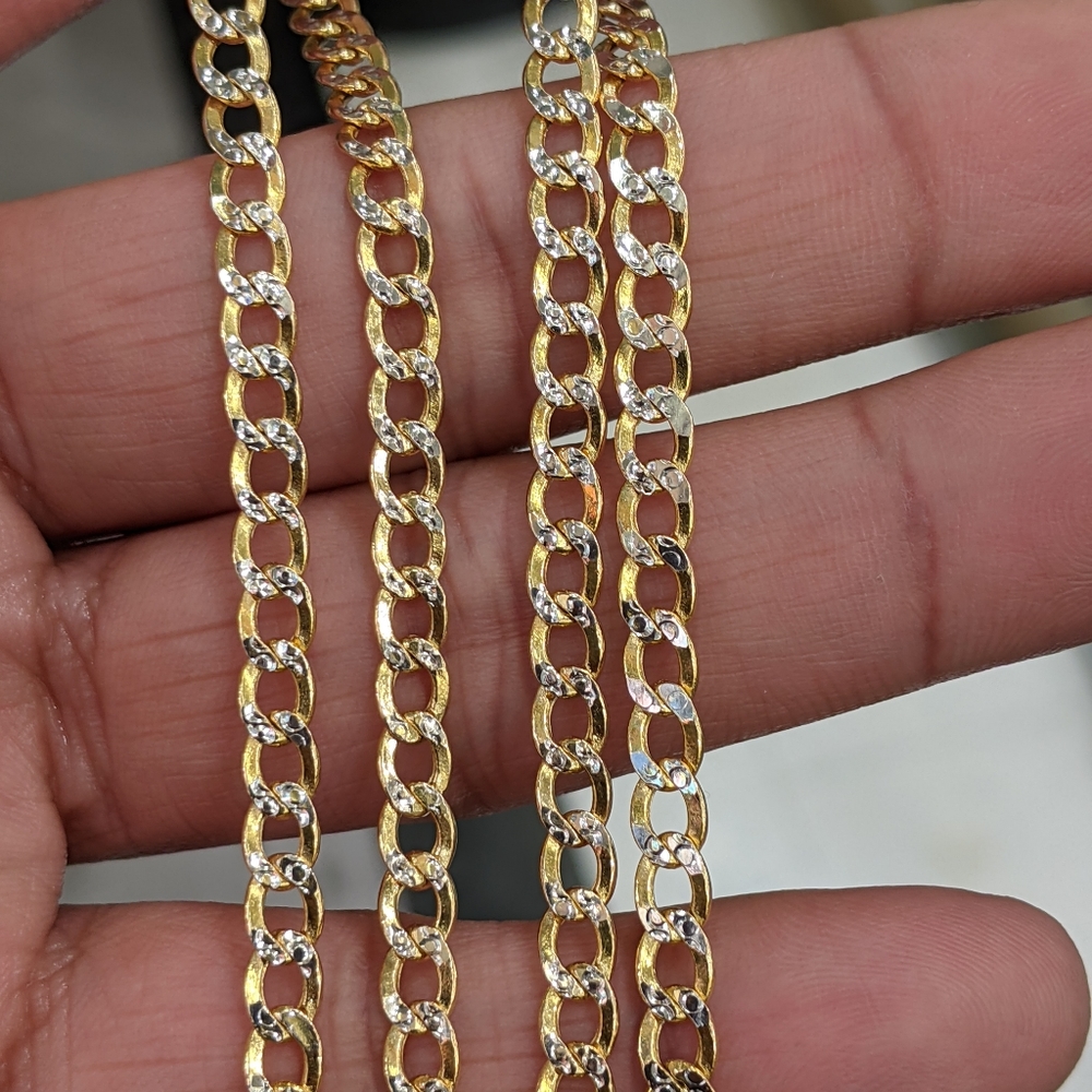 10k Real Gold Cuban Diamond Cut Chain